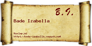 Bade Izabella névjegykártya